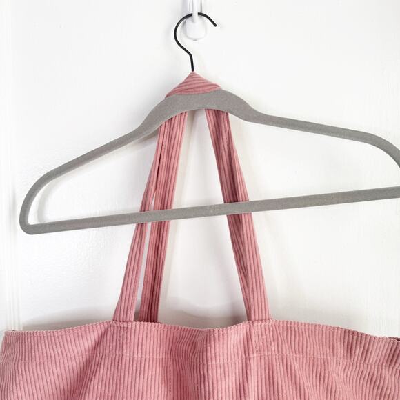 Sezane Tote Bag Pink La Maille Ribbed Corduroy Double Handle Lined Rectangular - Picture 9 of 12